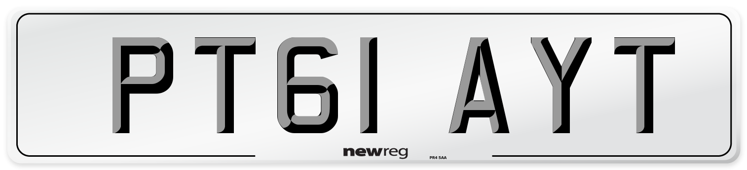PT61 AYT Number Plate from New Reg